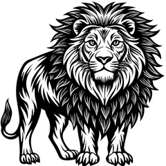 Fototapeta premium AI-generated vector illustration of a lion
