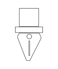 Pen tool icon in thin outline