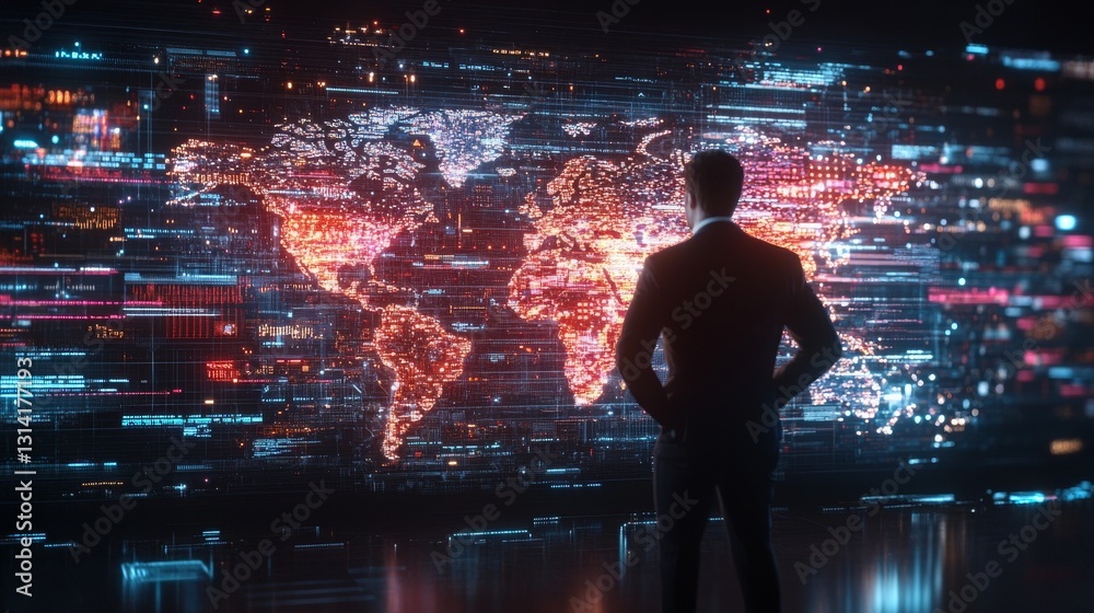 Poster exploring global data visualization through advanced artificial intelligence technology