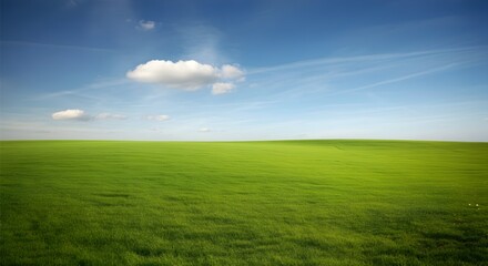 Obraz premium green field and blue sky