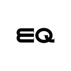 EQ monogram logo design letter text name symbol monochrome logotype alphabet character simple logo