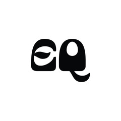 EQ monogram logo design letter text name symbol monochrome logotype alphabet character simple logo