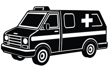 Fototapeta premium Ambulance Silhouette Vector