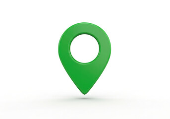 green location pointer pin isolated on white background