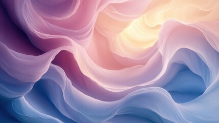 Obraz premium Liquid swirl patterns and requested a pastel cute style. Abstract Pastel Wave Background with Purple Pink Blue and Yellow Swirls