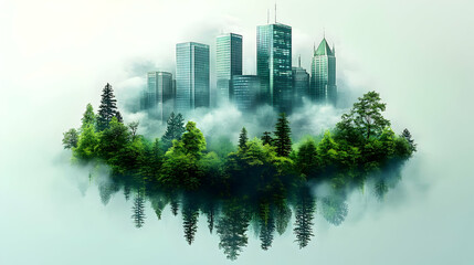 Fototapeta premium A Harmonious Blend of Nature and Urban Architecture
