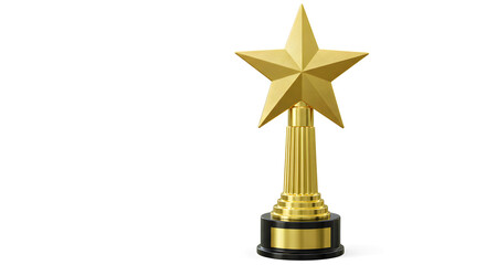 Golden star award trophy illustration set