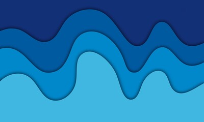 Abstract papercut blue background. Multi layers blue gradient papercut design. Origami paper cut suitable for your design