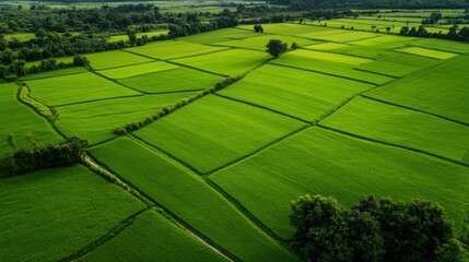 Lush Green Rice Paddies