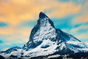 Close up Matterhorn peak in Zermatt, Switzerland