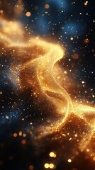 Fototapeta premium Festive background with shimmering golden glitter and sparkling particles, for celebrations