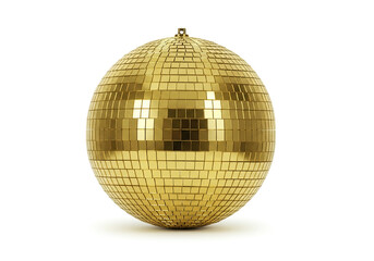 Obraz premium golden disco ball isolated on white background