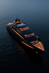 Luxurious yacht at dusk
