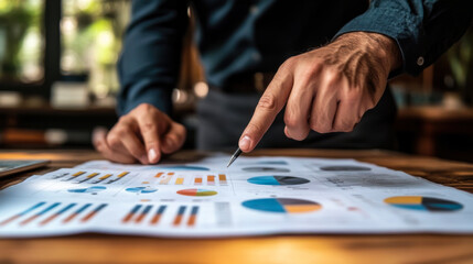 Obraz premium Business professional analyzing charts and graphs in a modern workspace during the afternoon