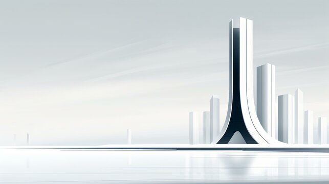 Architectural blueprint of a futuristic megatower, advanced structural layout, sustainable skyscraper design