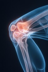Knee joint anatomy and function medical illustration human body scientific environment close-up view health concept
