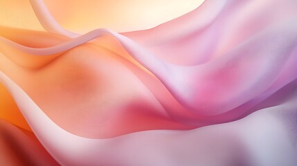 Obraz premium Soft pastel pink and orange fabric waves.