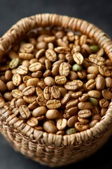 Coffee beans in a basket