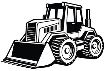 Naklejka premium Bulldozer Silhouette Vector