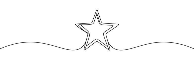 Star continuous one line drawing. Star sign in simple linear style. Vector illustration.