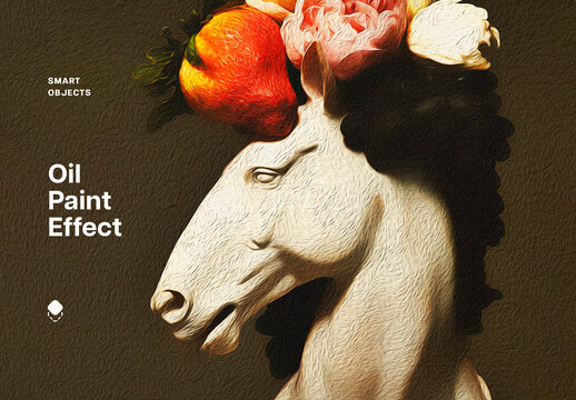 Oil Paint Photo Effect Mockup