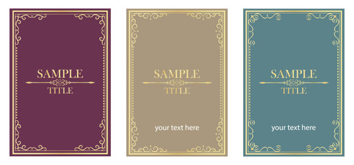 Set of luxury vintage frames and border. Design elements for packaging design and invitations. Old pattern, vintage vector frames. 