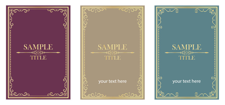 Set of luxury vintage frames and border. Design elements for packaging design and invitations. Old pattern, vintage vector frames. 