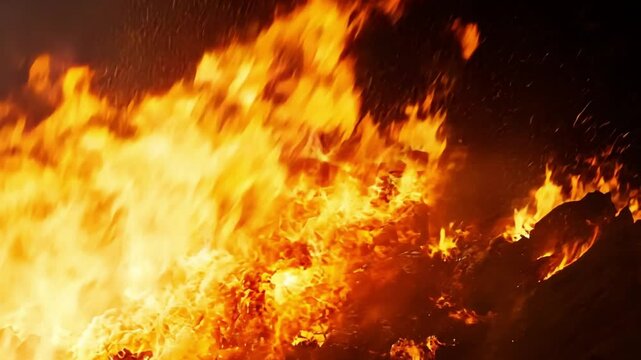 Inferno: A Fiery Blaze in the Night