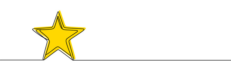 Star continuous one line drawing. Star sign in simple linear style. Vector illustration.