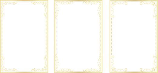 vector vintage frames for decoration and design. Set of luxury golden decorative elements with different lines, frames. Suitable for card, certificate, invitation, poster.