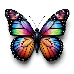 Obraz premium Vibrant Rainbow Butterfly: Stunning Wings, High-Resolution Image
