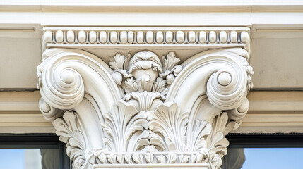 Obraz premium Intricate classical corinthian architectural detail on building column