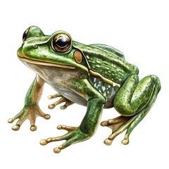 Obraz premium Charming cartoon green frog wearing glasses on its head for clipart use with a fun and playful design for kids