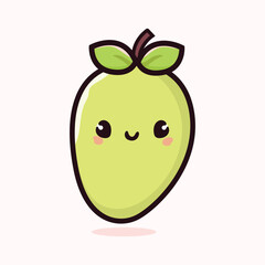 Mango Character Mascot Fruits Vegetables Illustration. Mango Character Mascot. Mango cartoon illustration. Cute Fruit Cartoon Character Happy Smiling