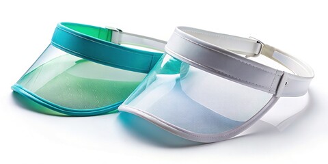Fresh Visors Flat Lay: Summer Sports Headwear Product Photography with Copy Space