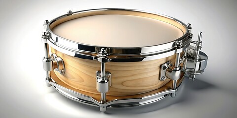 Fototapeta premium High-Angle Snare Drum Product Shot: Clean Studio Background, Copy Space