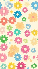 Obraz premium A beautiful bunch of flowers with abstract pastel floral doodles creating a charming and whimsical design