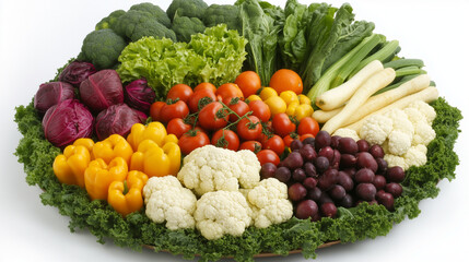 fresh vegetables on white background