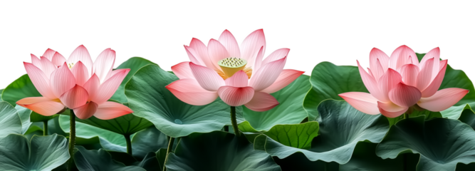 Lotus flowers on a transparent background
