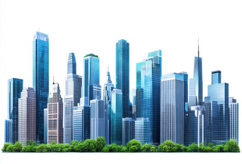 Fototapeta premium City skyline showcasing modern architecture against clear sky