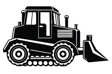Naklejka premium black bulldozer silhouette design illustration
