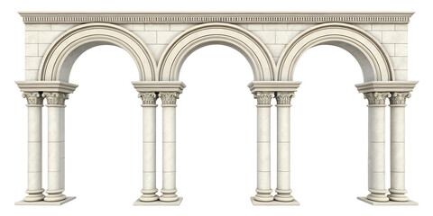 set of classic column arches isolated on white background png