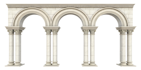 set of classic column arches isolated on white background png