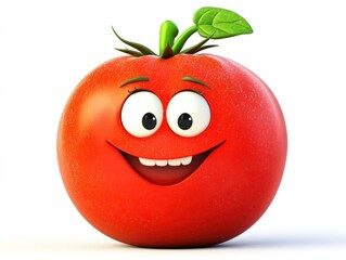 Cartoon tomato with a happy face