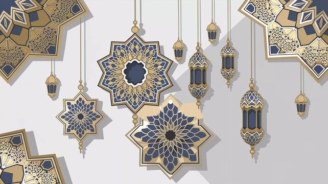 A hyper-realistic 3D render of a ketupat with glossy coconut leaf textures, isolated on a plain white background. The lighting highlights its shape and woven structure, ideal for digital and print med