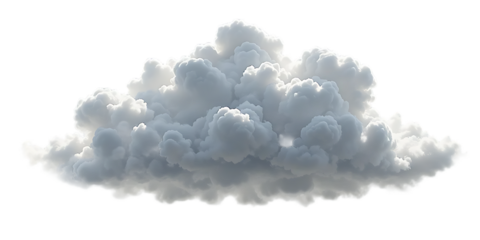 close up, Big cloud isolated on transparent background