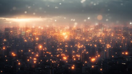 Fototapeta premium city illuminated with office lights in long exposure photograph