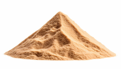 Isolated on white, a tan powder mound, resembles a sandy pile