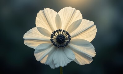 Delicate white flower in soft light