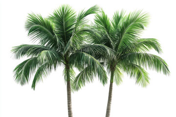 Three palm trees against a white background.